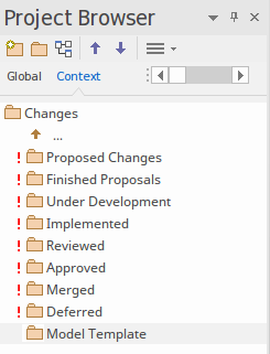 Context Browser tab of the Project Browser in Sparx Systems Enterprise Architect.