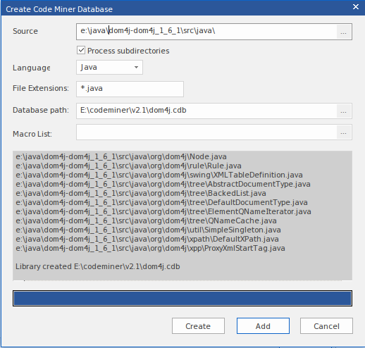 Creating a code miner query library in Sparx Systems Enterprise Architect.