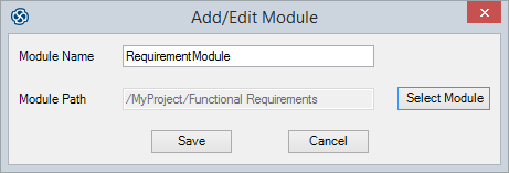 Saving an added/edited DOORS module in Sparx Systems Enterprise Architect.