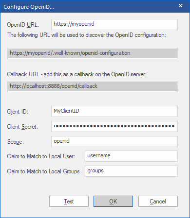 Configuring OpenID in Sparx Systems Enterprise Architect.