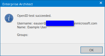 Success message in the browser after logging in to Azure