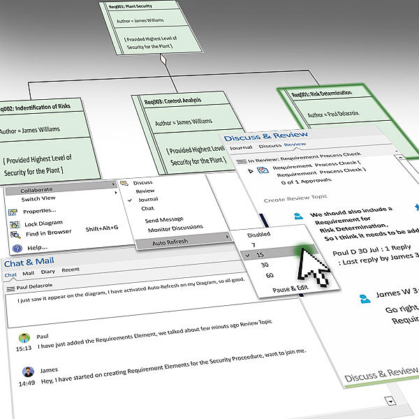 Auto-refresh for shared collaborative diagrams in real time